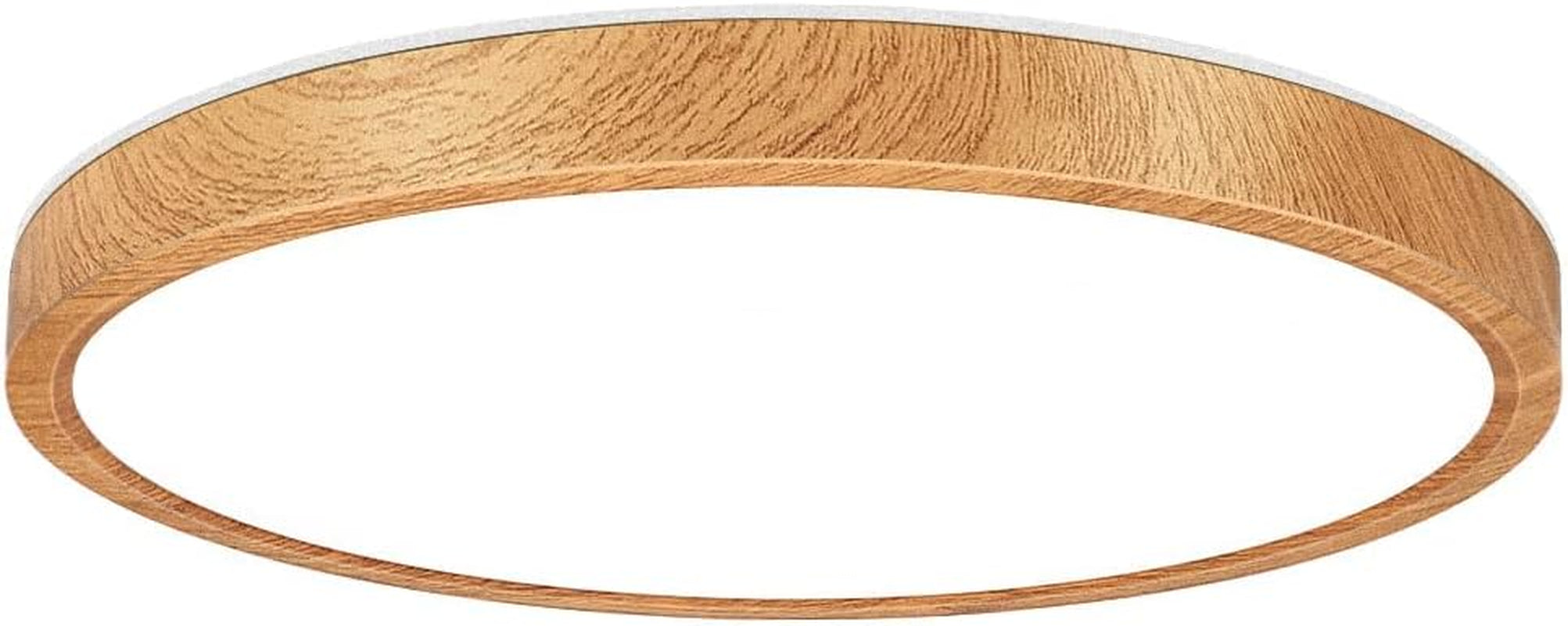 12 Inch Wood Grain LED Ceiling Light Fixture Flush Mount,2800K Warm White, 24W Flat Modern round Closet Lighting Fixtures, 3200LM Low Profile Circle Ceiling Lamp for Hallway, Bedrooms.Etc.