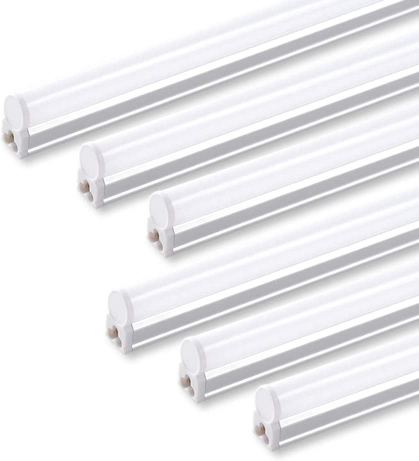 (6 Pack) Barrina LED T5 Integrated Single Fixture, 4FT, 2200Lm, 6500K (Super Bright White), 20W, Utility LED Shop Light, Ceiling and under Cabinet Light, Corded Electric with ON/OFF Switch, ETL Listed Home & Garden > Lighting > Lighting Fixtures > Ceiling Light Fixtures Bailina Lighting Electric Appliance Co.,Ltd Daylight Glow