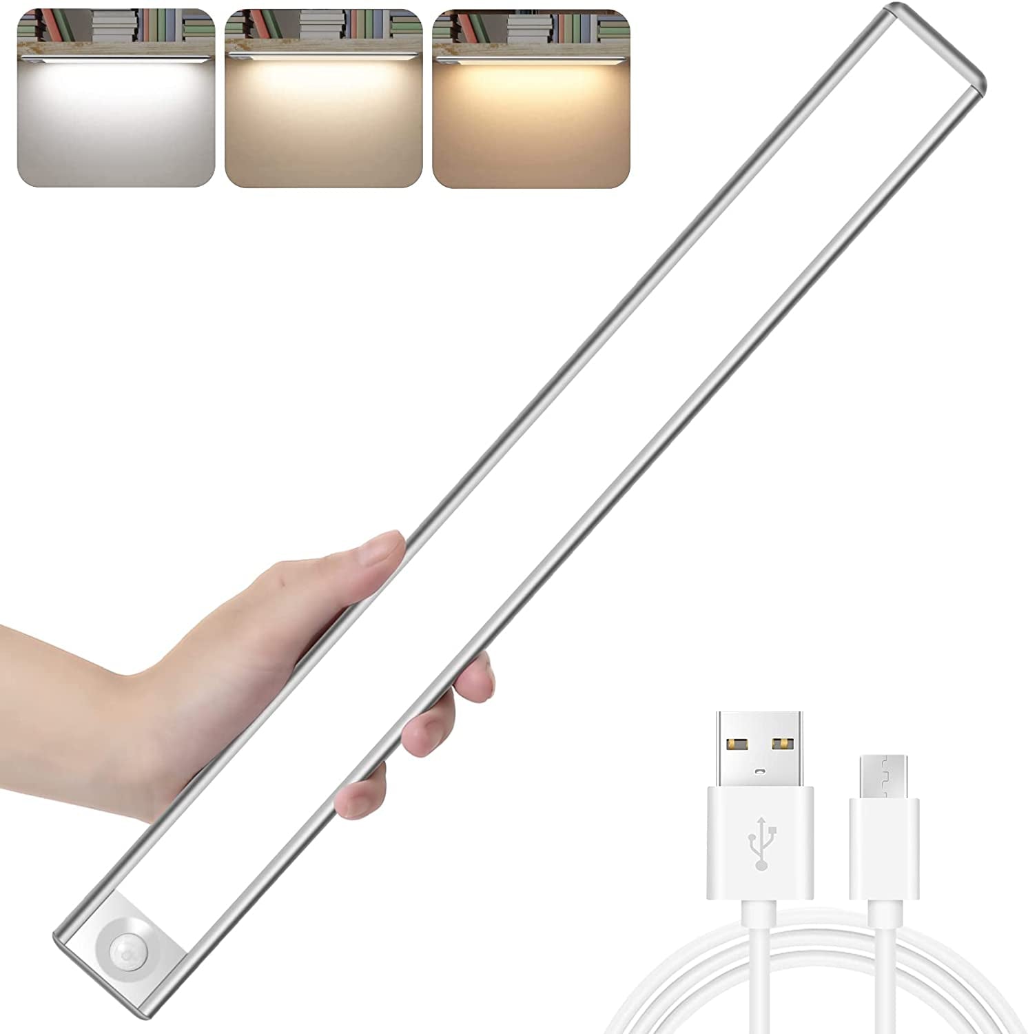 15.7 Inches under Cabinet Lights Wireless, 120 LED Closet Lights Motion Sensored, Dimmable under Counter Lights for Kitchen, Rechargeable LED under Cabinet Lighting, Motion Sensor Lights Indoor Home & Garden > Lighting > Lighting Fixtures > Cabinet Light Fixtures Vquand 1 Pack