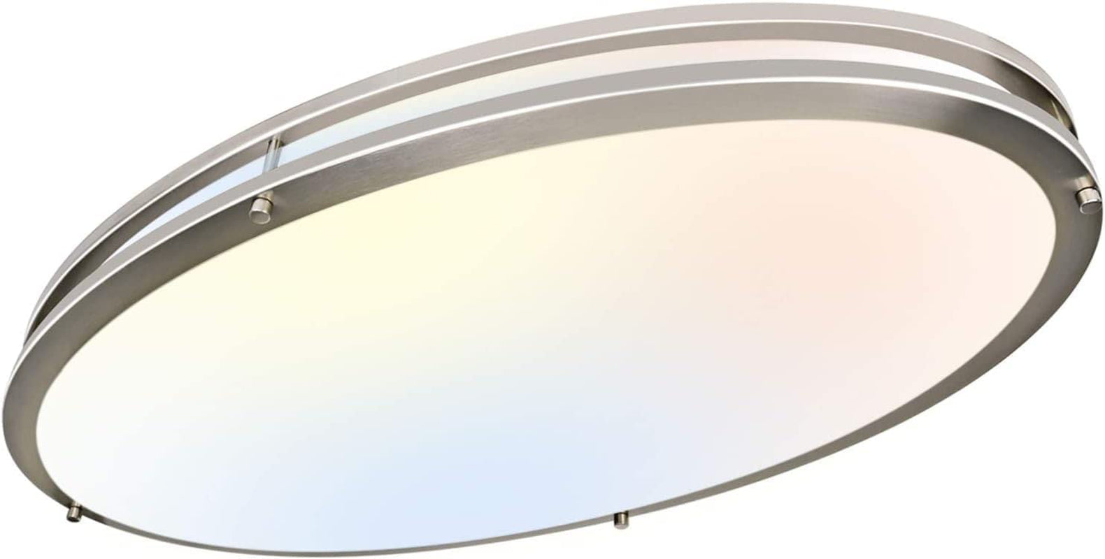 13 Inch Flush Mount LED Ceiling Light Fixture, 2700K/3000K/3500K/4000K/5000K Adjustable Ceiling Lights, Oil Rubbed Bronze Saturn Dimmable Lighting for Hallway Bathroom Kitchen or Stairwell, ETL Listed Home & Garden > Lighting > Lighting Fixtures > Ceiling Light Fixtures Hykolity Brushed Nickel 32 inch