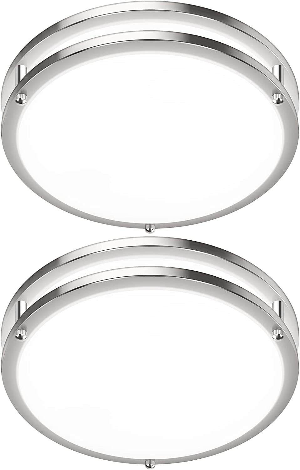 12 Inch Flush Mount Ceiling Lights, 36W 3000LM Black Dimmable Light Fixtures Ceiling Mount, 3000K-5000K Selectable Modern Kitchen Light Fixtures for Stairwell, Balcony, Corridor, Laundry (2-Pack) Home & Garden > Lighting > Lighting Fixtures > Ceiling Light Fixtures GoBright ‎Brushed Nickel