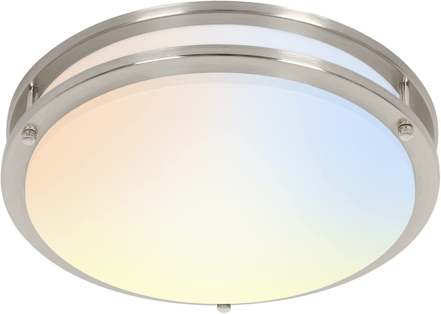 13 Inch Flush Mount LED Ceiling Light Fixture, 2700K/3000K/3500K/4000K/5000K Adjustable Ceiling Lights, Oil Rubbed Bronze Saturn Dimmable Lighting for Hallway Bathroom Kitchen or Stairwell, ETL Listed Home & Garden > Lighting > Lighting Fixtures > Ceiling Light Fixtures Hykolity Brushed Nickel.1 16 inch