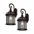 1 Light Weathered Bronze Outdoor Wall Lantern Sconce with Clear Glass 2 PACK NEW